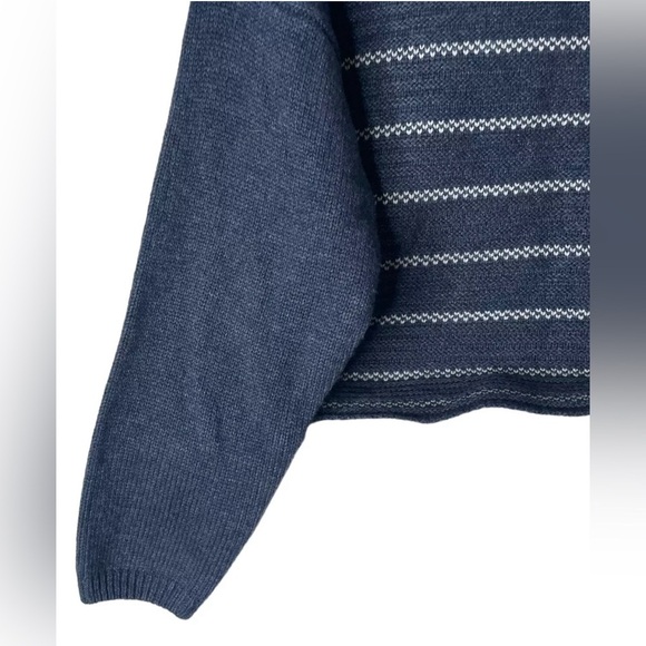Prana - Navy Striped Sweater Size M - Picture 6 of 8